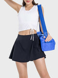 Drawstring Ruched Wide Strap Active Tank - Trendsi - Flyclothing LLC