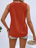 Full Size Decorative Button V-Neck Tank - Trendsi - Flyclothing LLC