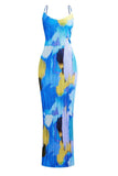 Backless Printed Maxi Cami Dress - Trendsi - Flyclothing LLC