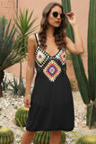 Geometric V-Neck Spaghetti Strap Cover Up Dress - Trendsi - Flyclothing LLC