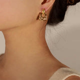Copper Oil Drip Earrings - Trendsi - Flyclothing LLC
