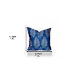 12" X 12" Blue And White Zippered Tropical Throw Indoor Outdoor Pillow - Homeroots - Flyclothing LLC
