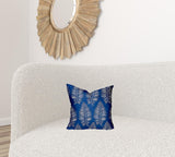 14" X 14" Blue And White Blown Seam Tropical Throw Indoor Outdoor Pillow - Homeroots - Flyclothing LLC