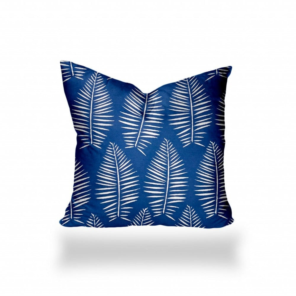 16" X 16" Blue And White Enveloped Tropical Throw Indoor Outdoor Pillow - Homeroots - Flyclothing LLC