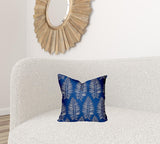 16" X 16" Blue And White Enveloped Tropical Throw Indoor Outdoor Pillow - Homeroots - Flyclothing LLC