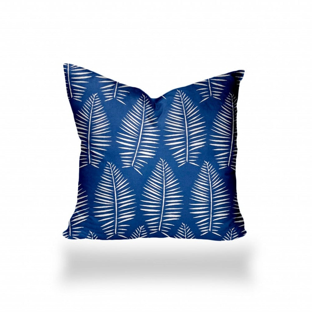 17" X 17" Blue And White Enveloped Tropical Throw Indoor Outdoor Pillow - Homeroots - Flyclothing LLC