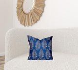 17" X 17" Blue And White Blown Seam Tropical Throw Indoor Outdoor Pillow - Homeroots - Flyclothing LLC
