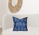 20" X 20" Blue And White Zippered Tropical Throw Indoor Outdoor Pillow - Homeroots - Flyclothing LLC