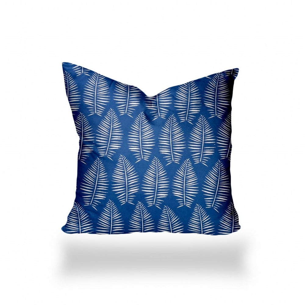 26" X 26" Blue And White Zippered Tropical Throw Indoor Outdoor Pillow - Homeroots - Flyclothing LLC