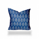 36" X 36" Blue And White Enveloped Tropical Throw Indoor Outdoor Pillow - Homeroots - Flyclothing LLC