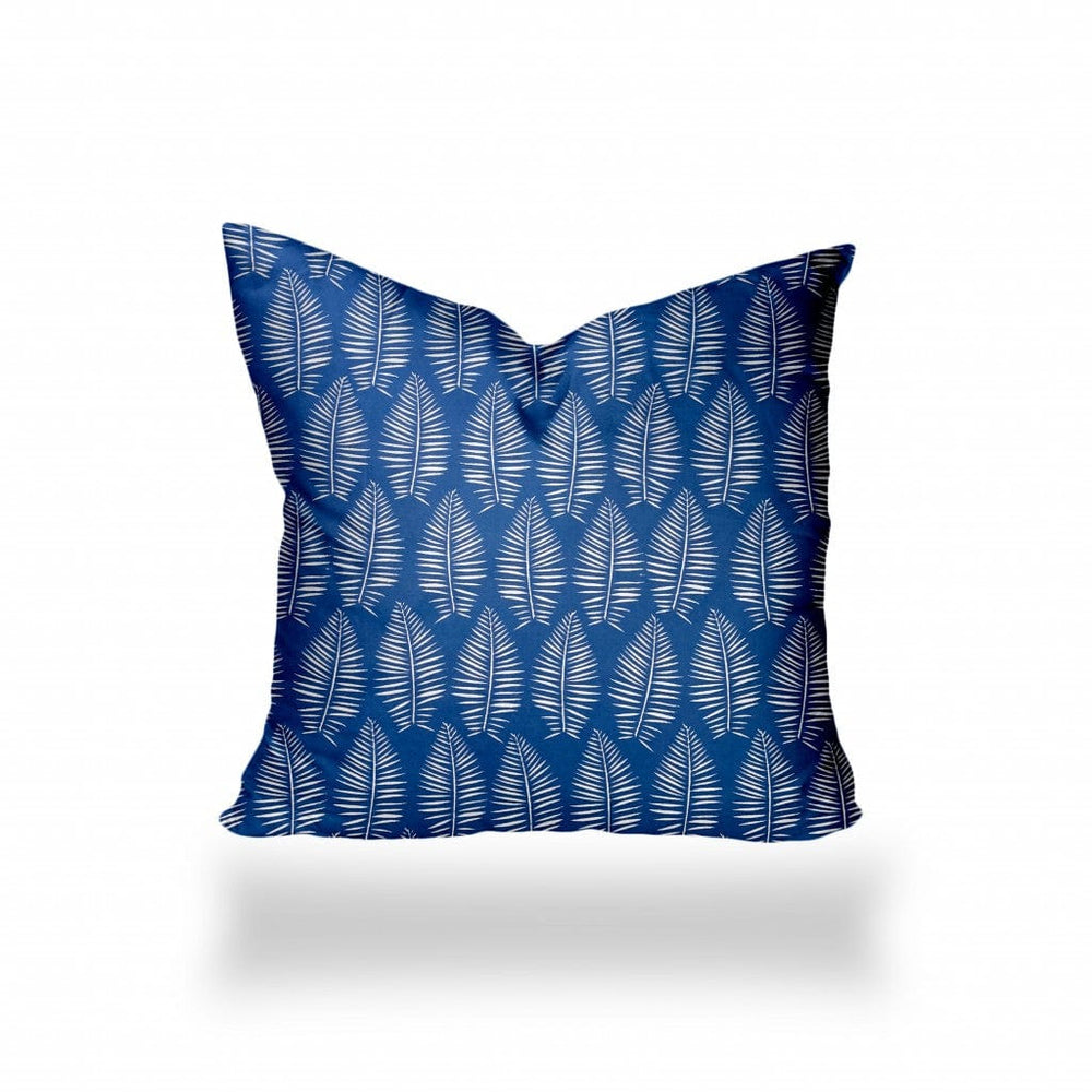 36" X 36" Blue And White Zippered Tropical Throw Indoor Outdoor Pillow - Homeroots - Flyclothing LLC