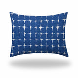 12" X 16" Blue And White Blown Seam Gingham Lumbar Indoor Outdoor Pillow - Homeroots - Flyclothing LLC