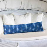 12" X 48" Blue And White Blown Seam Gingham Lumbar Indoor Outdoor Pillow - Homeroots - Flyclothing LLC