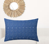 24" X 36" Blue And White Blown Seam Gingham Lumbar Indoor Outdoor Pillow - Homeroots - Flyclothing LLC