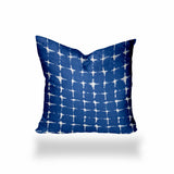 12" X 12" Blue And White Enveloped Gingham Throw Indoor Outdoor Pillow - Homeroots - Flyclothing LLC
