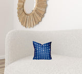 12" X 12" Blue And White Blown Seam Gingham Throw Indoor Outdoor Pillow - Homeroots - Flyclothing LLC