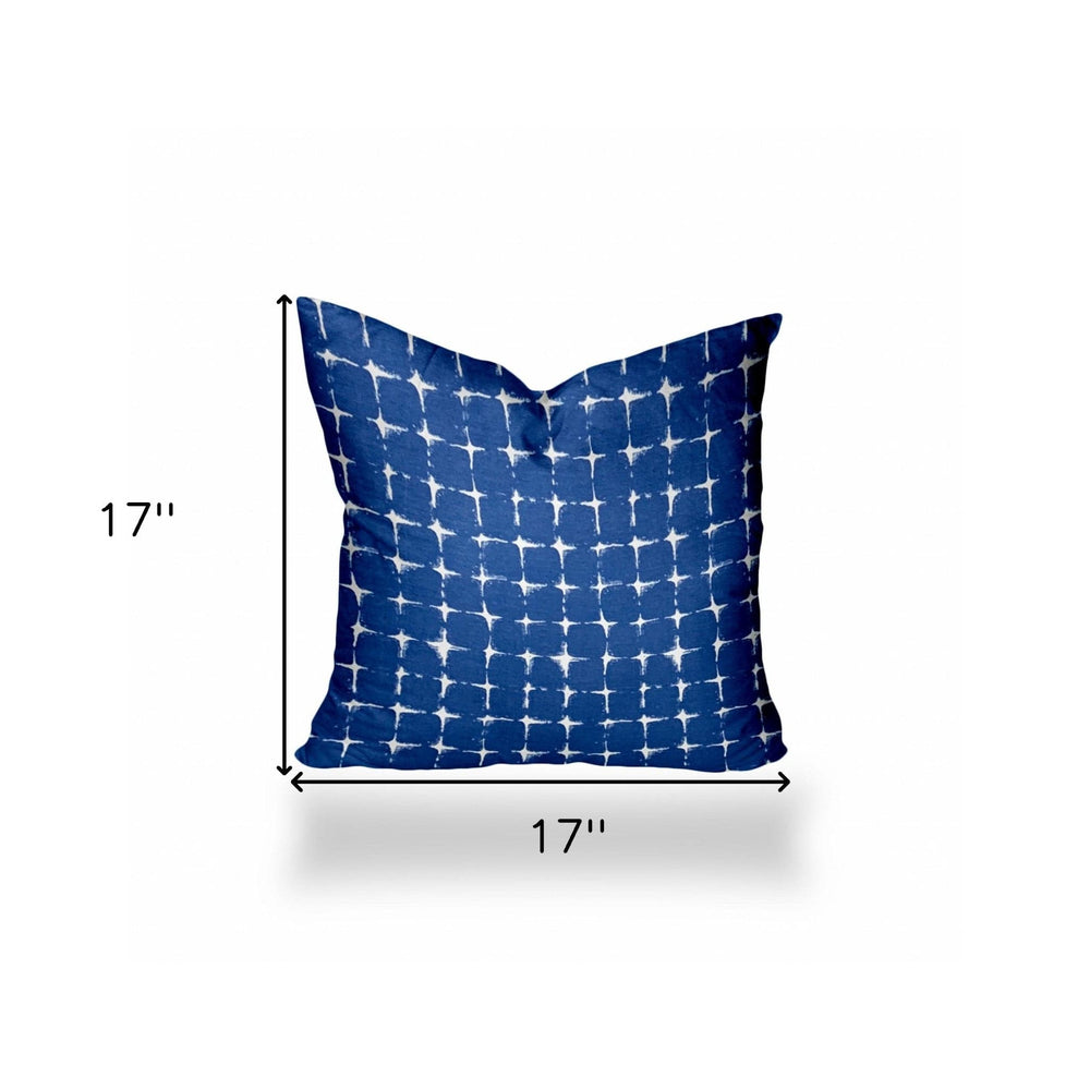 17" X 17" Blue And White Zippered Gingham Throw Indoor Outdoor Pillow - Homeroots - Flyclothing LLC