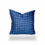 20" X 20" Blue And White Enveloped Gingham Throw Indoor Outdoor Pillow - Homeroots - Flyclothing LLC