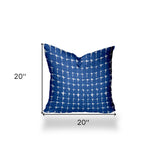 20" X 20" Blue And White Enveloped Gingham Throw Indoor Outdoor Pillow - Homeroots - Flyclothing LLC