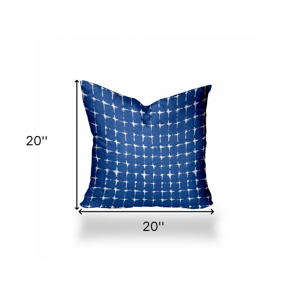 20" X 20" Blue And White Zippered Gingham Throw Indoor Outdoor Pillow - Homeroots - Flyclothing LLC