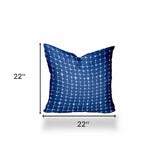 22" X 22" Blue And White Enveloped Gingham Throw Indoor Outdoor Pillow - Homeroots - Flyclothing LLC