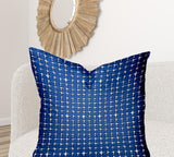 36" X 36" Blue And White Enveloped Gingham Throw Indoor Outdoor Pillow - Homeroots - Flyclothing LLC