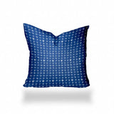 36" X 36" Blue And White Zippered Gingham Throw Indoor Outdoor Pillow - Homeroots - Flyclothing LLC