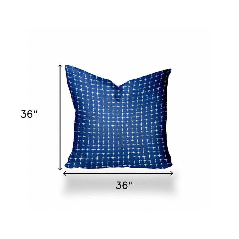 36" X 36" Blue And White Zippered Gingham Throw Indoor Outdoor Pillow - Homeroots - Flyclothing LLC