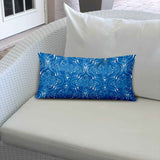 24" X 36" Blue And White Zippered Ikat Lumbar Indoor Outdoor Pillow - Homeroots - Flyclothing LLC
