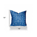 16" X 16" Blue And White Enveloped Ikat Throw Indoor Outdoor Pillow - Homeroots - Flyclothing LLC