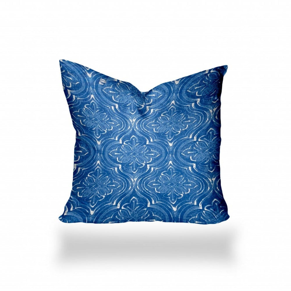 17" X 17" Blue And White Zippered Ikat Throw Indoor Outdoor Pillow - Homeroots - Flyclothing LLC