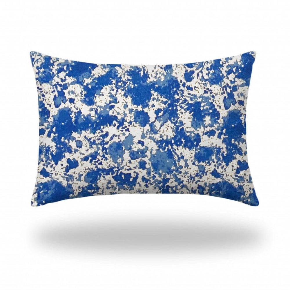 12" X 18" Blue And White Zippered Coastal Lumbar Indoor Outdoor Pillow - Homeroots - Flyclothing LLC