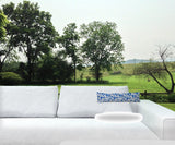 12" X 48" Blue And White Enveloped Indoor Outdoor Lumbar Pillow - Homeroots