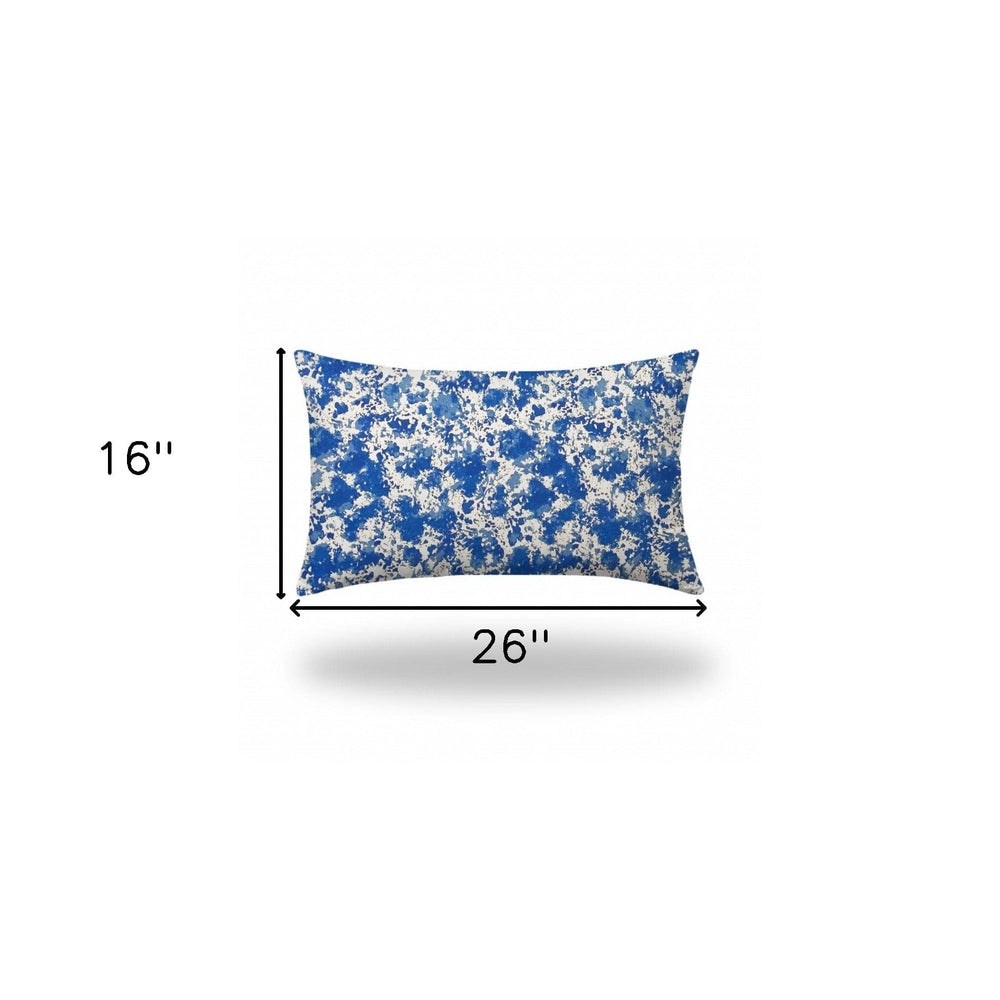 16" X 26" Blue And White Blown Seam Coastal Lumbar Indoor Outdoor Pillow - Homeroots - Flyclothing LLC