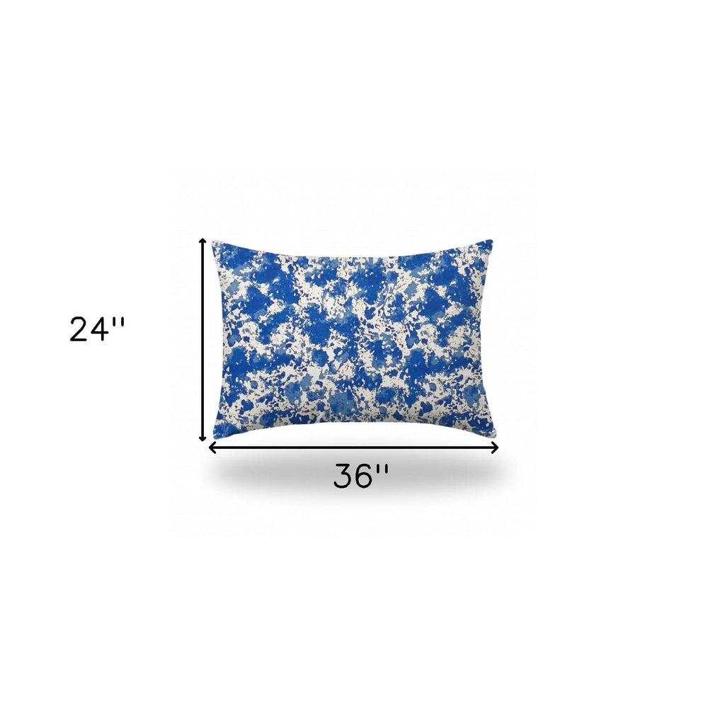 24" X 36" Blue And White Zippered Coastal Lumbar Indoor Outdoor Pillow - Homeroots - Flyclothing LLC