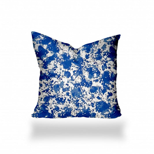 17" X 17" Blue And White Enveloped Coastal Throw Indoor Outdoor Pillow - Homeroots