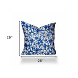 26" X 26" Blue And White Blown Seam Coastal Throw Indoor Outdoor Pillow - Homeroots - Flyclothing LLC