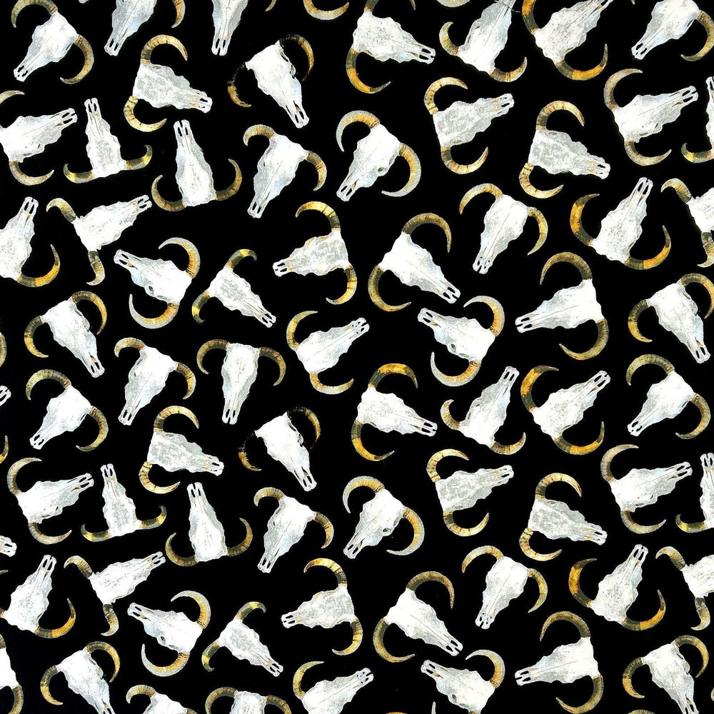 Rockmount Ranch Ware Steer Skull Western Cotton Bandana in Black - Rockmount Clothing - Flyclothing LLC