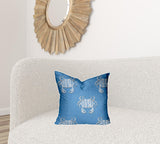 18" X 18" Blue And White Crab Blown Seam Coastal Throw Indoor Outdoor Pillow - Homeroots - Flyclothing LLC