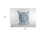16" Blue Floral Forest Zippered Suede Throw Pillow - Homeroots - Flyclothing LLC