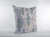 16” Blue Purple Tropical Leaf Zippered Suede Throw Pillow - Homeroots - Flyclothing LLC