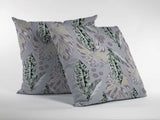 16” Blue Purple Tropical Leaf Zippered Suede Throw Pillow - Homeroots - Flyclothing LLC