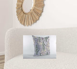 16” Blue Purple Tropical Leaf Zippered Suede Throw Pillow - Homeroots - Flyclothing LLC