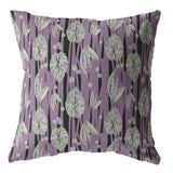 18” Lavender Black Fall Leaves Zippered Suede Throw Pillow - Homeroots - Flyclothing LLC