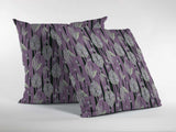 18” Lavender Black Fall Leaves Zippered Suede Throw Pillow - Homeroots - Flyclothing LLC