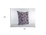 18” Lavender Black Fall Leaves Zippered Suede Throw Pillow - Homeroots - Flyclothing LLC