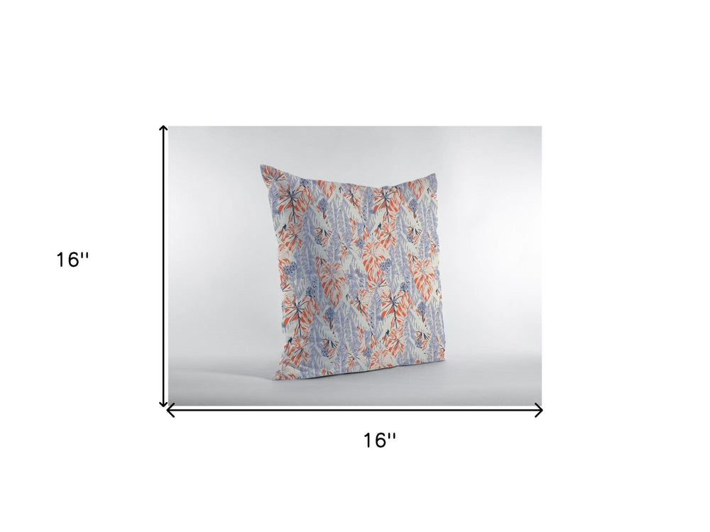 16" Orange Lavender Tropics Zippered Suede Throw Pillow - Homeroots - Flyclothing LLC