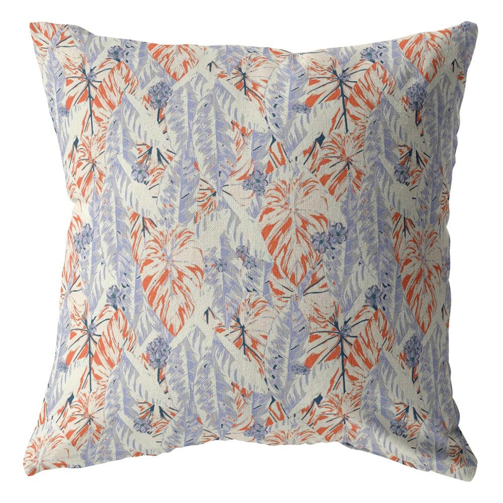 18" Orange Lavender Tropics Zippered Suede Throw Pillow - Homeroots - Flyclothing LLC