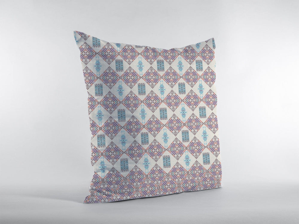 18" Pink Lattice Zippered Suede Throw Pillow - Homeroots - Flyclothing LLC