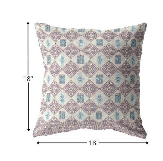 18" Pink Lattice Zippered Suede Throw Pillow - Homeroots - Flyclothing LLC